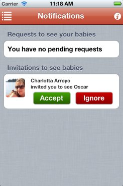 iPhone app notifications view