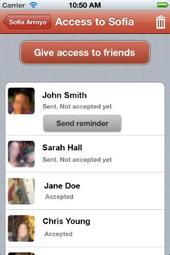 iPhone app access view
